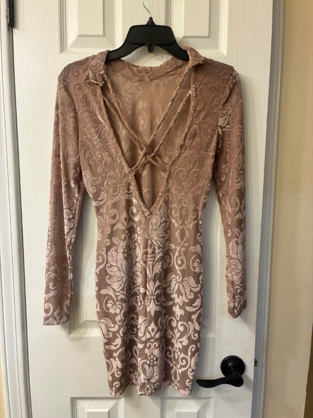 Sheer Mock Collared Dress - Picture 2 of 3
